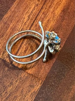 Anello vintage argento, smalti e zirconi