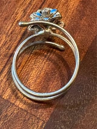 Anello vintage argento, smalti e zirconi