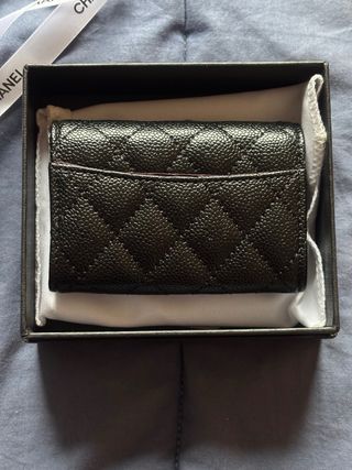 Portacarte Chanel nero trapuntato