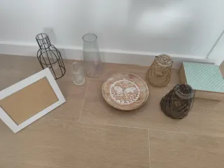 Lote Decoración: Jarrones, Plato y Marcos