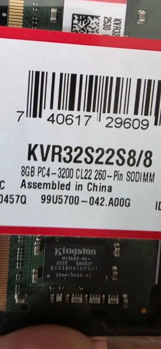Módulo RAM Kingston 8GB DDR4 3200MHz