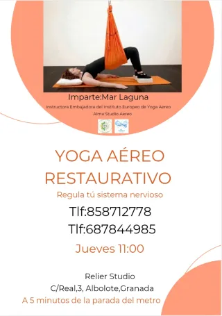 Clase de Yoga Aéreo Restaurativo