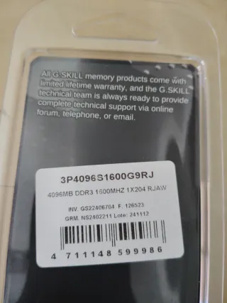 4GB RAM DDR3 SODIMM G.SKILL