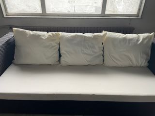 Conjunto Sofás Ratan Exterior Negro y Blanco