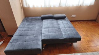 Sofá chaise longue gris