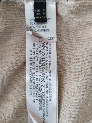 Cárdigan Massimo Dutti Cachemira Seda Algodón S