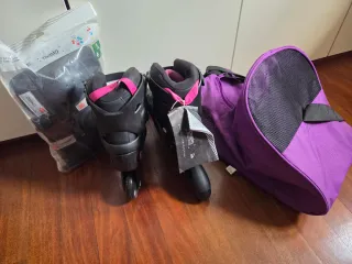 Patines en línea Oxelo negros y rosas