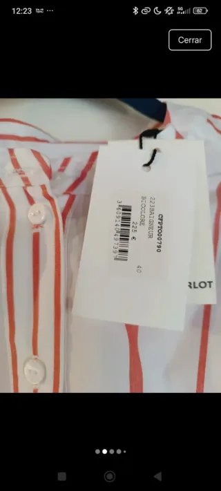 Camisa Claudie Pierlot Rayas Rojas y Blancas