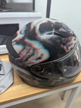 Casco Shoei Negro y Rojo NXR