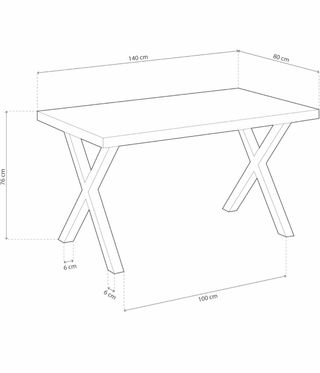 Mesa Comedor X-Loft 140x80cm