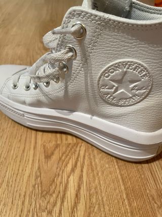 Converse Chuck Taylor Platform Cuero Blancas