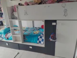 Litera tren Cama Armario infantil Colchón***BAJADA
