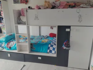 Litera tren Cama Armario infantil Colchón***BAJADA