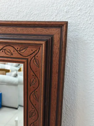 Espejo Madera Maciza Grande 142x81