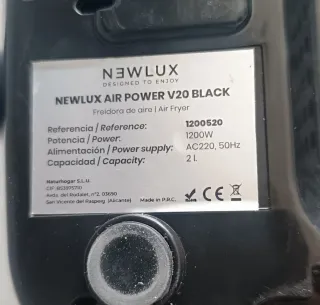Freidora Aire Newlux V20 (Piezas)
