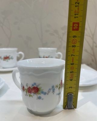 6 Tazas Arcopal Flores Rojas Vintage