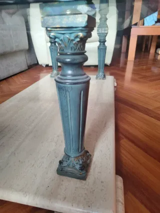 Mesa de centro cristal y mármol