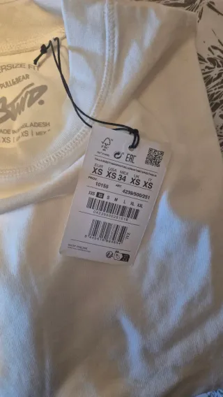 Pull&Bear Camiseta Oversize Blanca XS