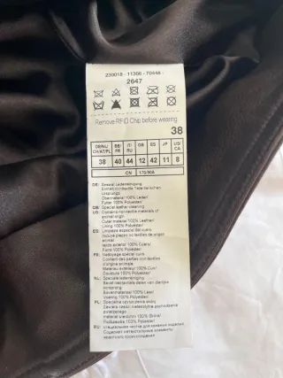 Chaqueta Piel TAIFUN Talla M Marrón