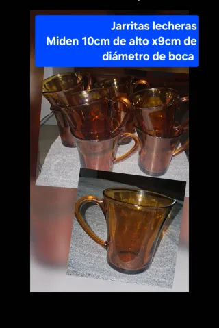 14€ c/una. Jarritas lecheras Duralex ámbar