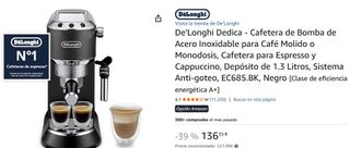 Cafetera DeLonghi Dedica Acero Inox