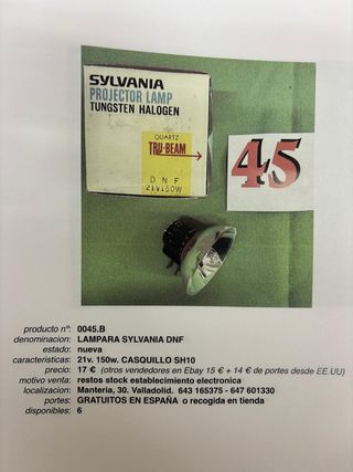 Lámpara Proyector Sylvania DNF 21V 150W