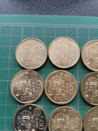 9 Monedas 500 Pesetas Juan Carlos I
