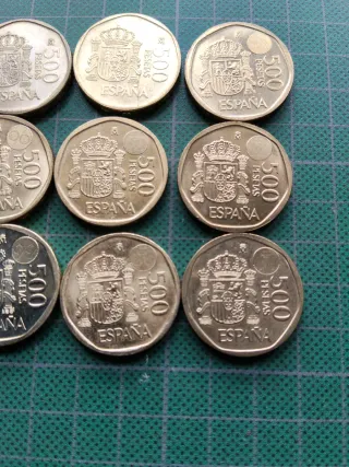 9 Monedas 500 Pesetas Juan Carlos I