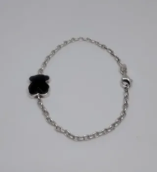 Pulsera Tous Oso Negro Plata y ónix