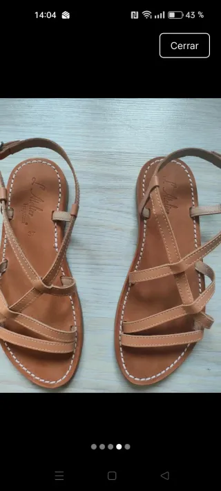 Sandalias de piel marrón talla 37