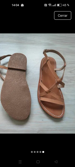 Sandalias de piel marrón talla 37