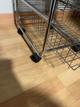 Carrito Auxiliar con Cestas Metálicas y Tapa Mader