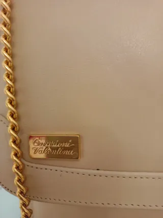 Bolso de piel Anna Maria Mistura beige y dorado