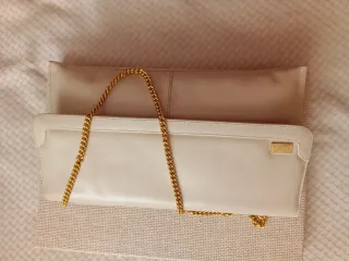 Bolso de piel Anna Maria Mistura beige y dorado