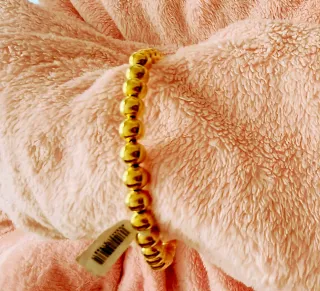 Choker bolitas, acero dorado, gargantilla