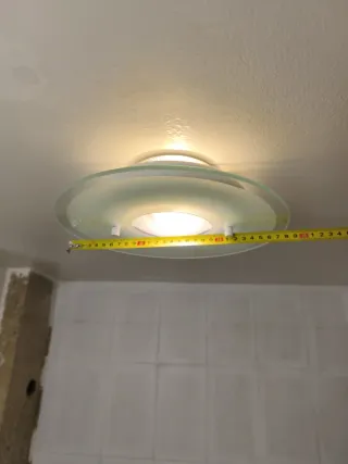 Lámpara de techo cristal y metal