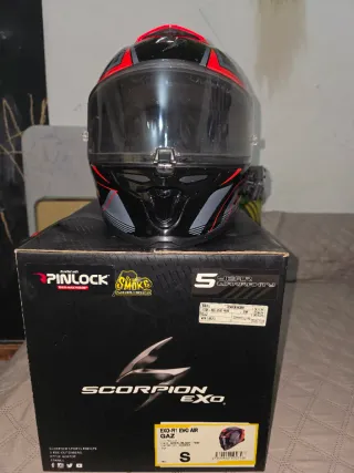 Casco Scorpion EXO R1 Air Negro Rojo