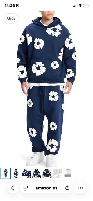Sudadera y pantalón con estampado floral talla M