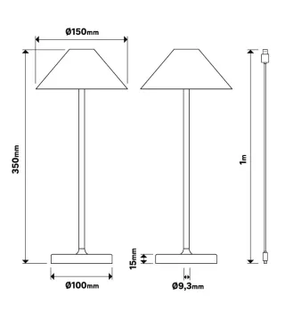 Lámpara de mesa LED Inspire Malia