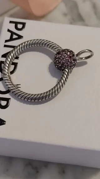 Colgante Pandora "O" Pavé Circonitas Moradas