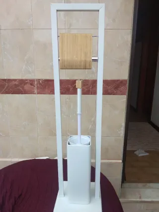Suporte casa banho c/ escova e porta papel