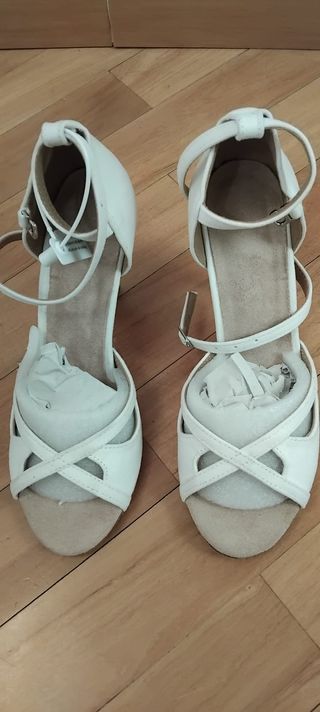 Scarpe da ballo bianche scamosciate n.38