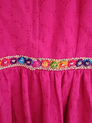 Traje flamenca fucsia buganvilla en broderie T. L