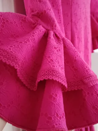 Traje flamenca fucsia buganvilla en broderie T. L