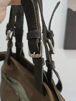 Bolso de piel marrón  Cuero auténtico