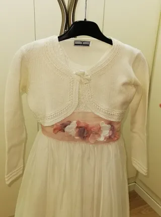 Vestido Tizzas Comunión Corte Inglés Blanco Flores