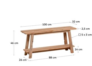 Banco Safara madera maciza de teca reciclada 100 cm