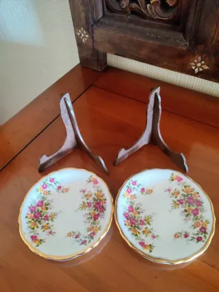 PAREJA PLATOS PORCELANA ROYAL GRAFTON FLORES