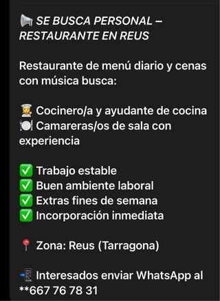 Oferta de Trabajo