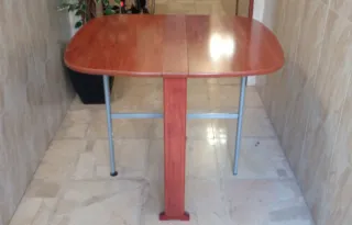 Mesa auxiliar extensible madera y metal